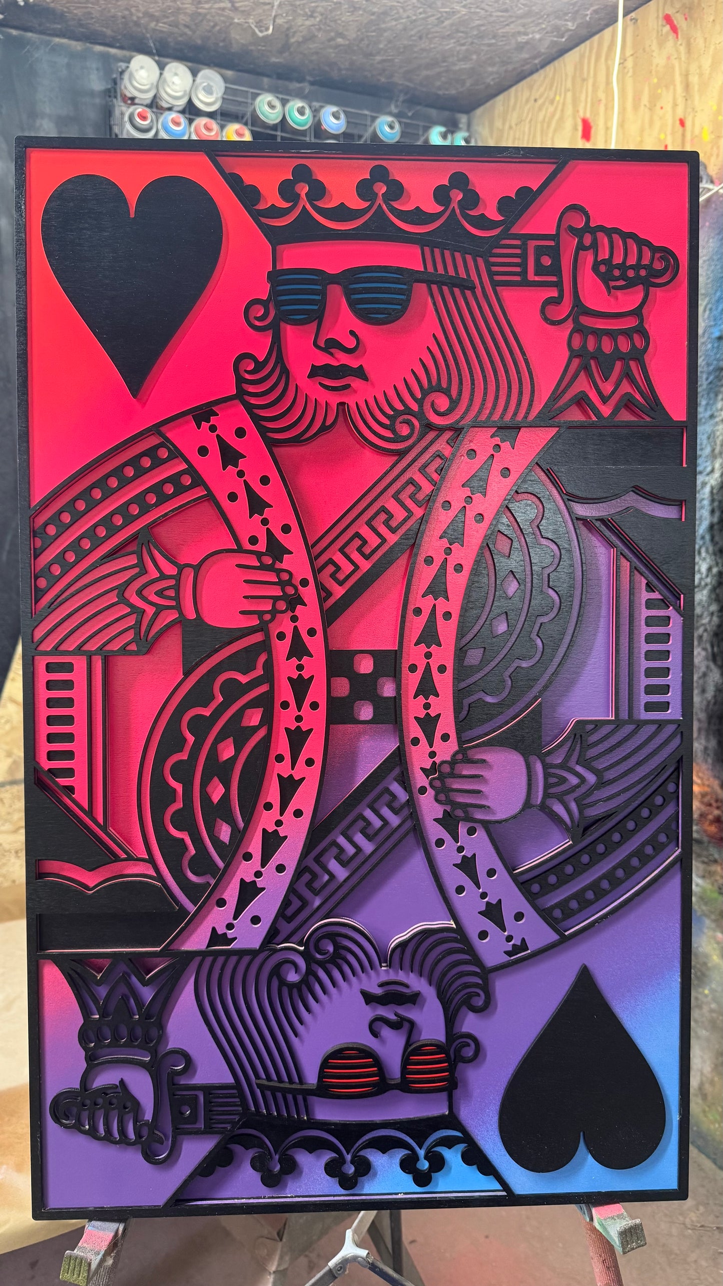 King of Hearts Color Fade RED/PINK/PURPLE/BLUE