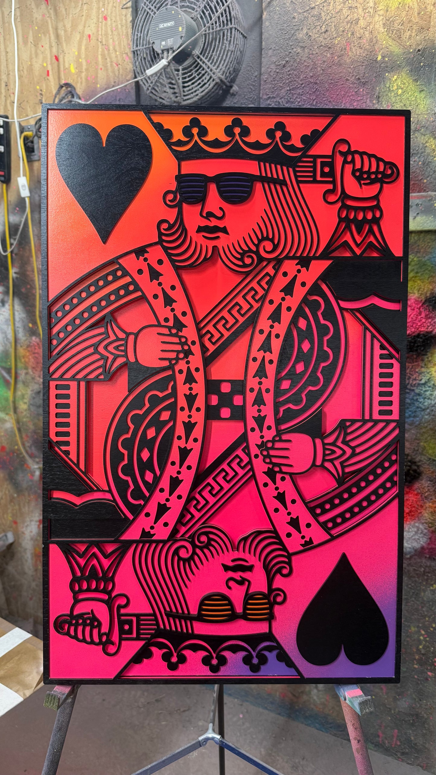 King of Hearts Color Fade ORANGE/RED/PINK/PURPLE