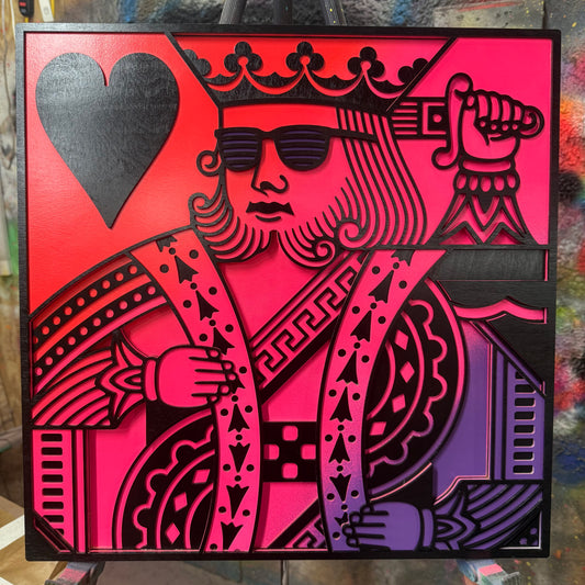 Square King of Hearts Color Fade RED/PINK/PURPLE