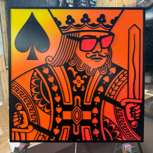 Square King of Spades Color Fade YELLOW/ORANGE/RED