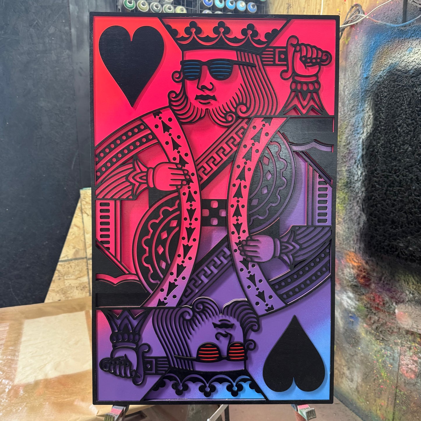 King of Hearts Color Fade RED/PINK/PURPLE/BLUE
