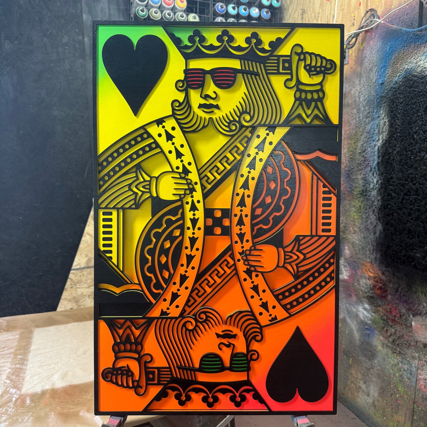 King of Hearts Color Fade GREEN/YELLOW/ORANGE/RED