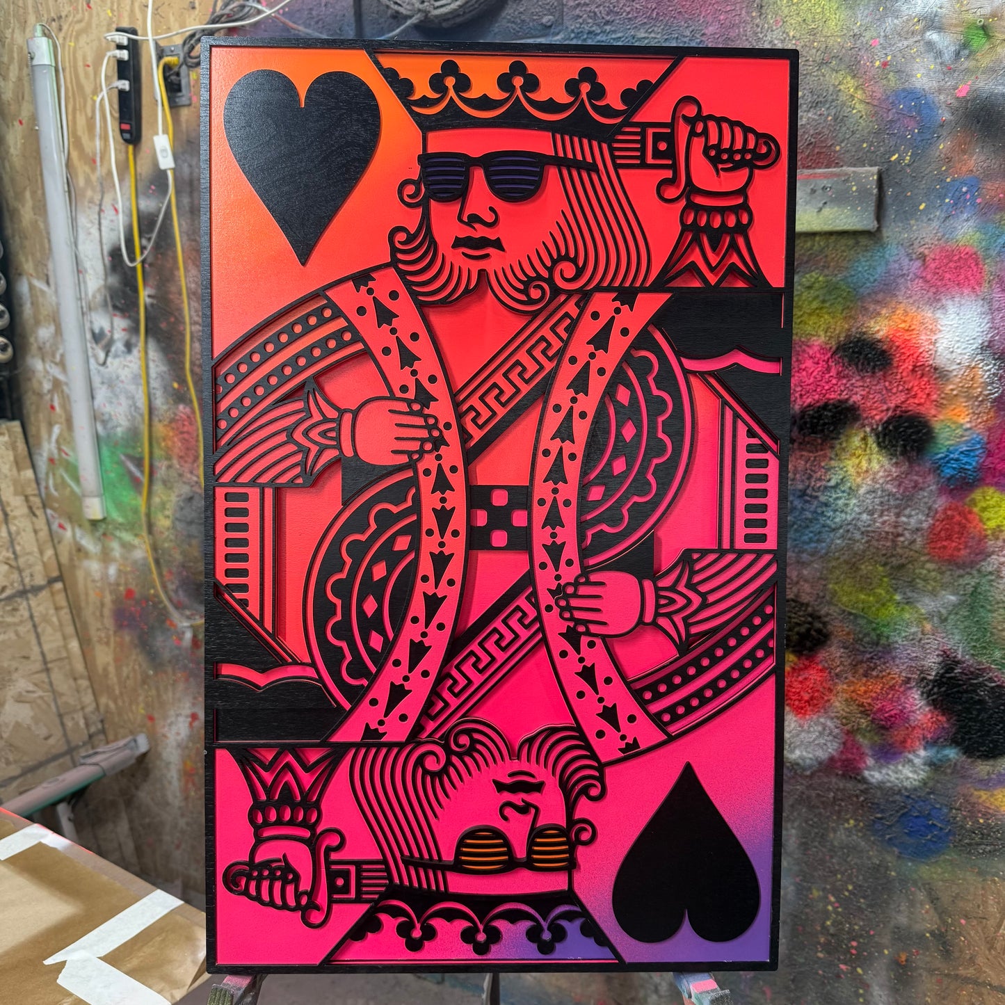 King of Hearts Color Fade ORANGE/RED/PINK/PURPLE