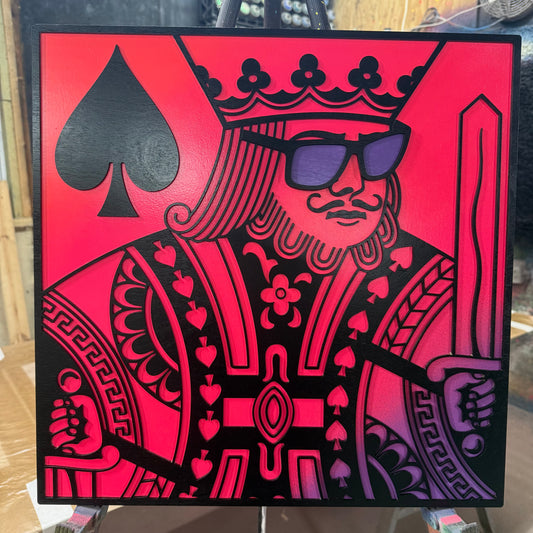 Square King of Spades Color Fade RED/PINK/PURPLE
