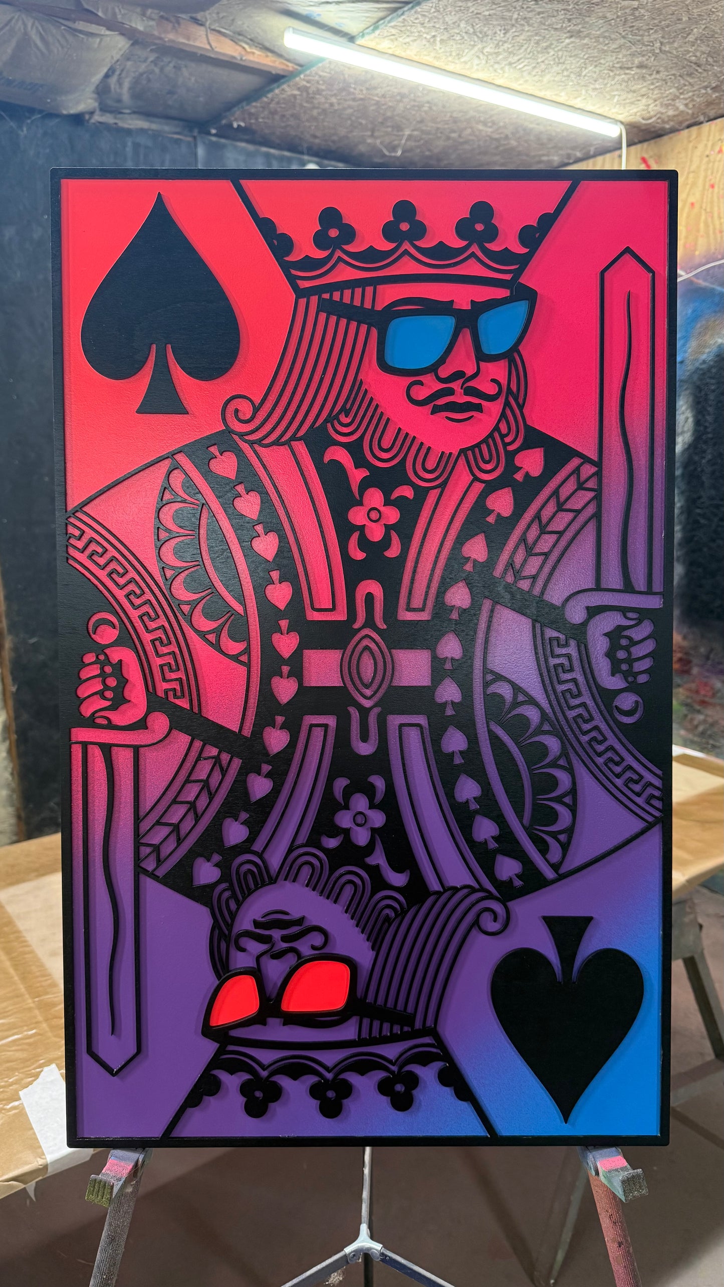 King of Spades Color Fade RED/PINK/PURPLE/BLUE