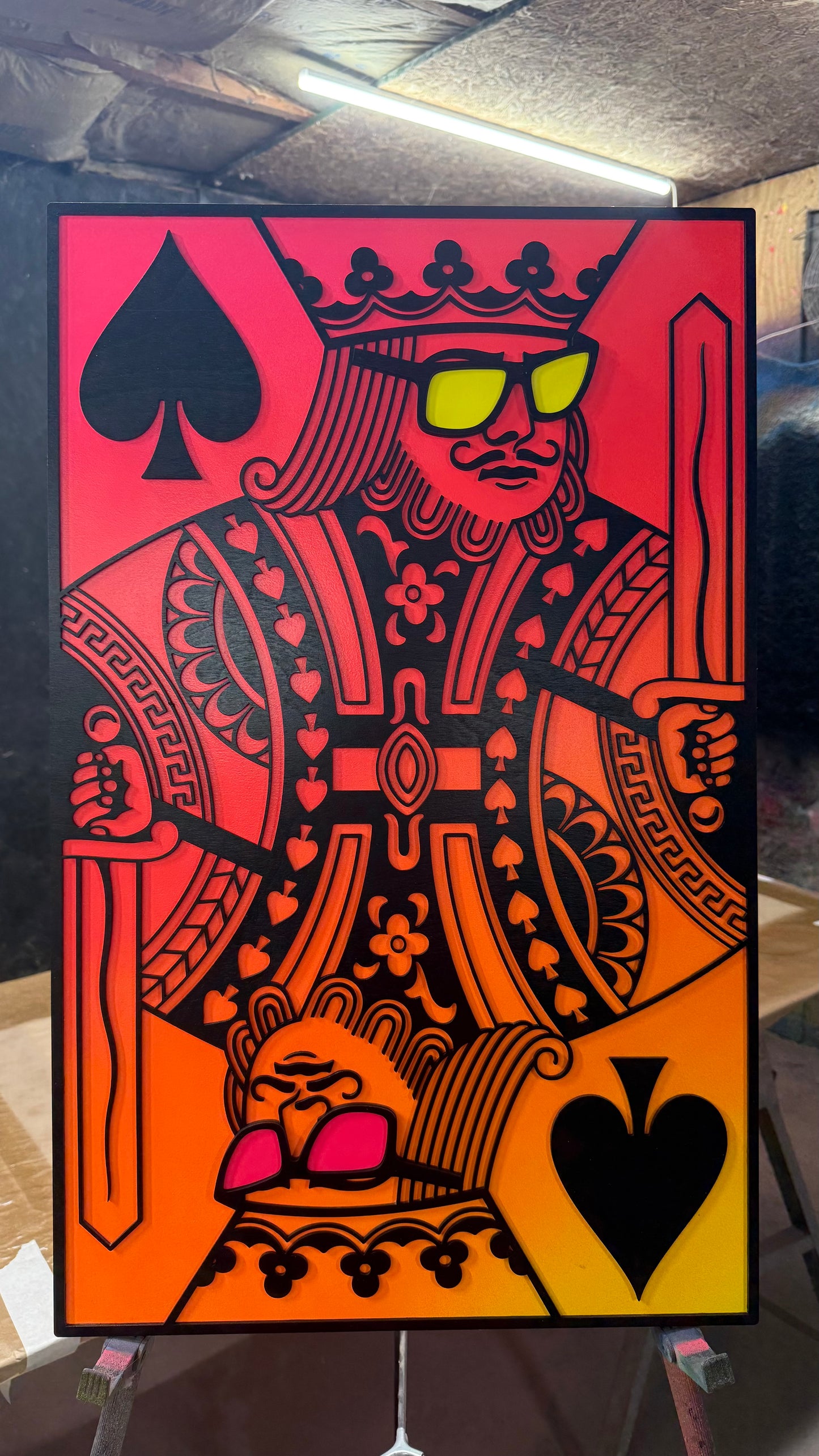 King of Spades Color Fade PINK/RED/ORANGE/YELLOW