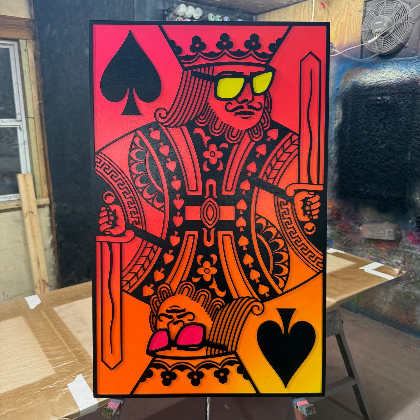 King of Spades Color Fade PINK/RED/ORANGE/YELLOW