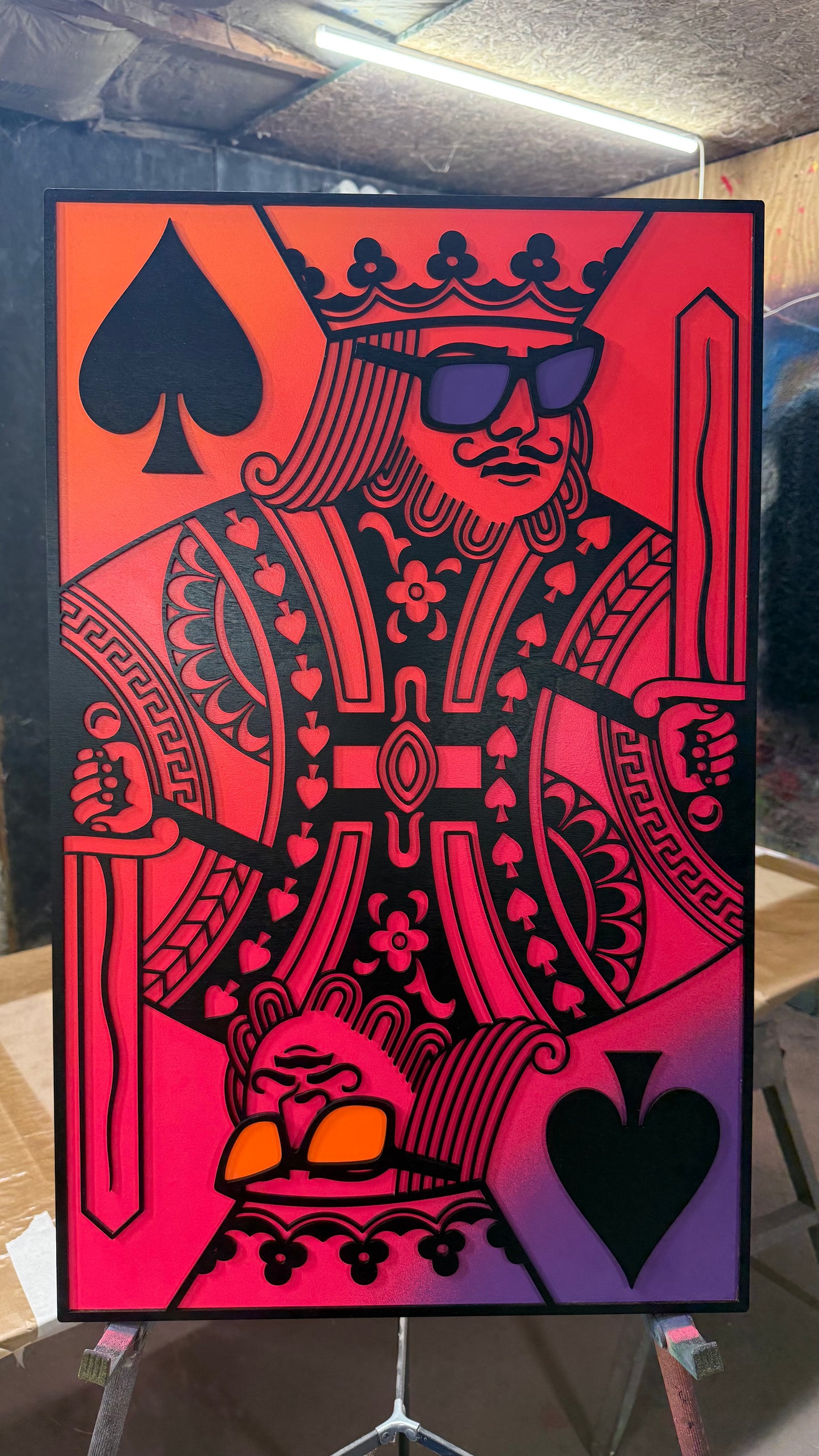 King of Spades Color Fade ORANGE/RED/PINK/PURPLE