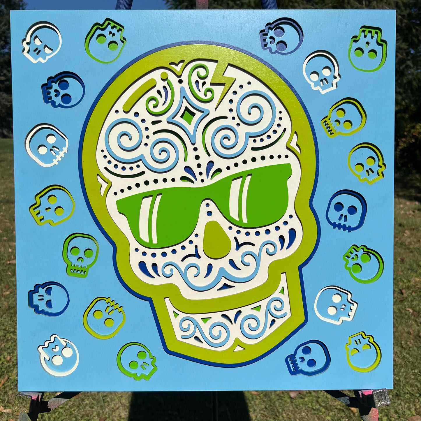 Blue Sugar Skull 1-of-1