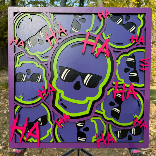 Defaced Stacked Skull - Purple