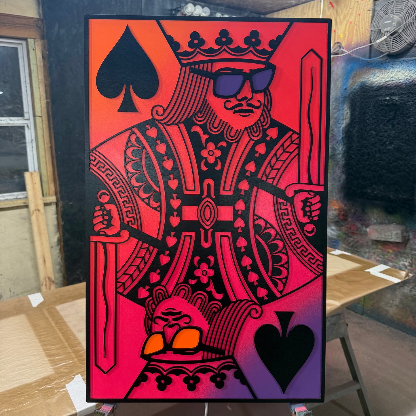 King of Spades Color Fade ORANGE/RED/PINK/PURPLE